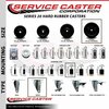 Service Caster 5'' Hard Rubber Wheel Swivel 1-1/2'' Expand Stem Caster Set 2 Brakes, 4PK SCC-EX20S514-HRS-2-PLB-2-112